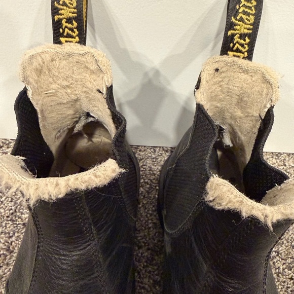 Doc martens faux fur lined platform Black boots size 5 - Picture 4 of 9